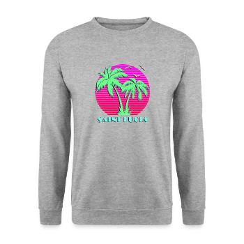 Saint Lucia - Unisex Sweatshirt - salt & pepper - Front - Alina (178cm) & Michal (187cm)