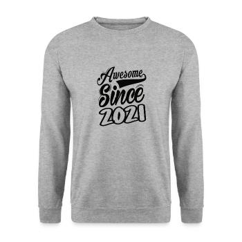 Génial depuis 2021 - Sweat-shirt Unisexe - gris chiné - Devant - Alina (178cm) & Michal (187cm)