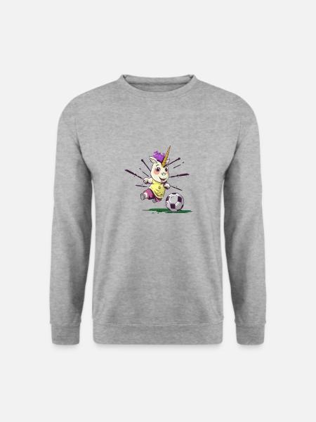 Cute and cool soccer playing unicorn - Unisex Sweatshirt - salt & pepper
