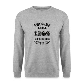 Awesome Since 1969 Limited Edition - Unisex Sweatshirt - salt & pepper - Front - Alina (178cm) & Michal (187cm)