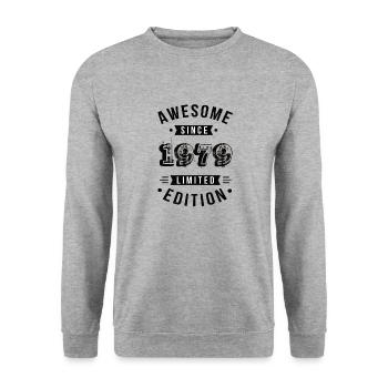Awesome Since 1979 Limited Edition - Unisex Sweatshirt - salt & pepper - Front - Alina (178cm) & Michal (187cm)