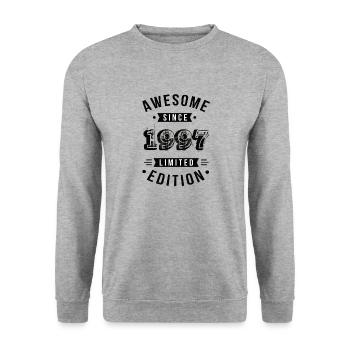 Awesome Since 1997 Limited Edition - Unisex Sweatshirt - salt & pepper - Front - Alina (178cm) & Michal (187cm)