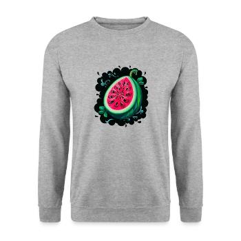WASSERMELONE - Unisex Pullover - Weißgrau meliert - Vorne - Alina (178cm) & Michal (187cm)