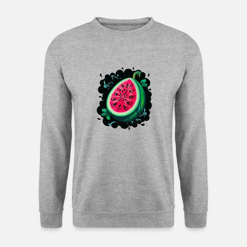 WASSERMELONE - Unisex Pullover - Weißgrau meliert