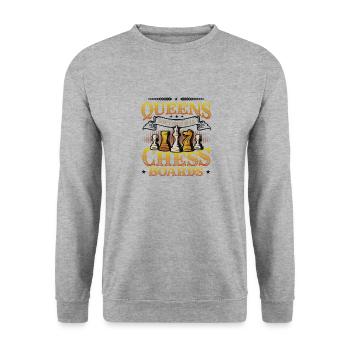Damen Beherrschen Nicht Nur Die Schachbretter - Unisex Pullover - Weißgrau meliert - Vorne - Alina (178cm) & Michal (187cm)