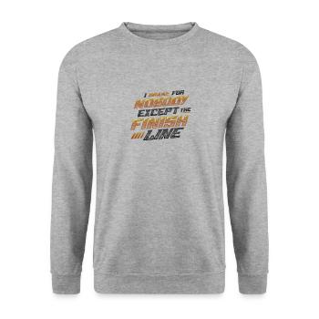 Je ne freine pour personne sauf la ligne d’arrivée - Sweat-shirt Unisexe - gris chiné - Devant - Alina (178cm) & Michal (187cm)