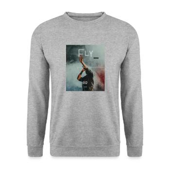 Fly High - Unisex Pullover - Weißgrau meliert - Vorne - Alina (178cm) & Michal (187cm)