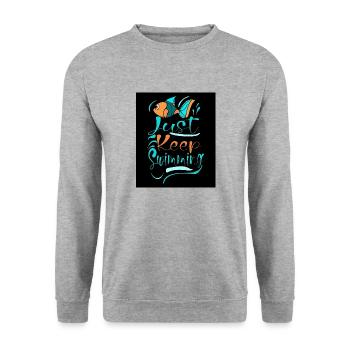 WHALES JUST KEEP SWIMMING - Unisex Sweatshirt - salt & pepper - Front - Alina (178cm) & Michal (187cm)