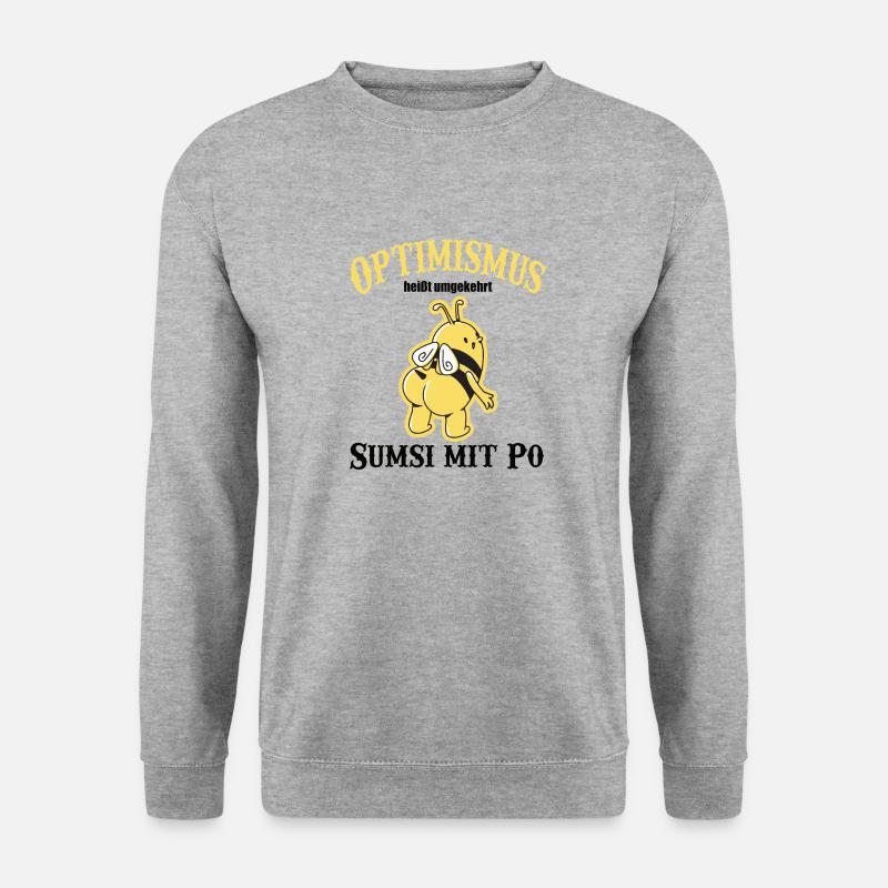 optimismus Bee Biene - Unisex Pullover - Weißgrau meliert
