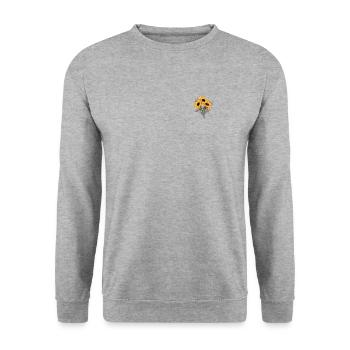 Cute Sunflower Lover Patch Floral Flower Humor - Unisex Sweatshirt - salt & pepper - Front - Alina (178cm) & Michal (187cm)