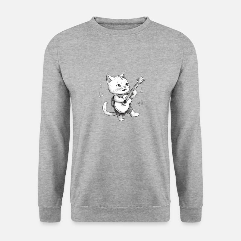Cat playing guitar - Unisex Sweatshirt - salt & pepper