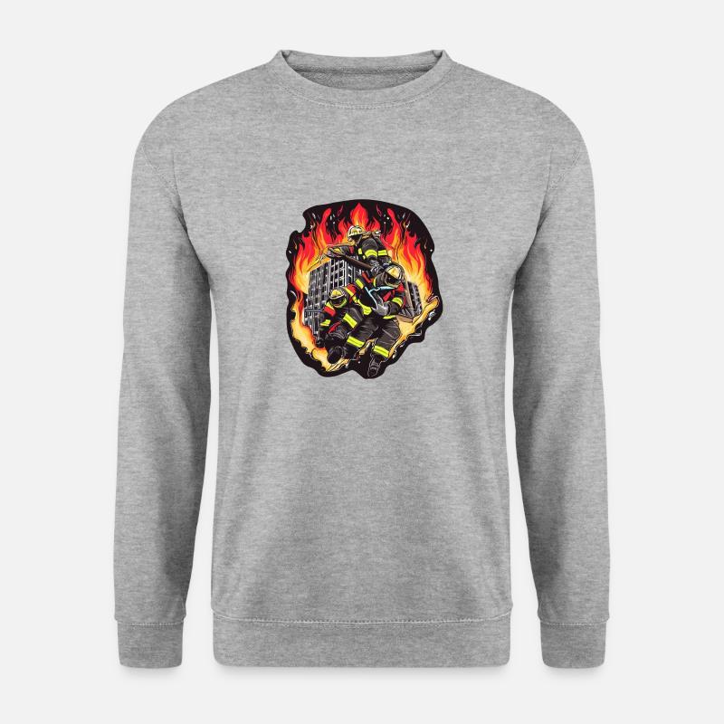 FEUERWEHRLEUTE RETTEN - Unisex Pullover - Weißgrau meliert