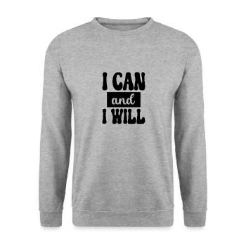 Citations de motivation inspirantes Dictons - Sweat-shirt Unisexe - gris chiné - Devant - Alina (178cm) & Michal (187cm)