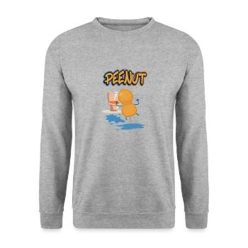 Peenut, funny peeing peanut - Unisex Sweatshirt - salt & pepper - Front - Alina (178cm) & Michal (187cm)