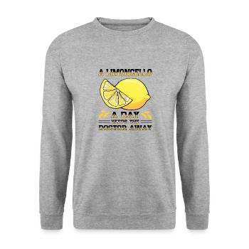 Amateur de limoncello italien - Sweat-shirt Unisexe - gris chiné - Devant - Alina (178cm) & Michal (187cm)
