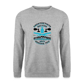 Anesthésiste Anesthésiste Anesthésiologie Anesthésiste - Sweat-shirt Unisexe - gris chiné - Devant - Alina (178cm) & Michal (187cm)