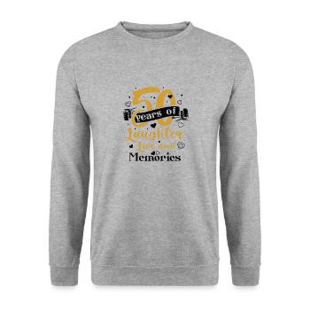 50. Anniversaire de mariage Mari Femme Relation de mariage - Sweat-shirt Unisexe - gris chiné - Devant - Alina (178cm) & Michal (187cm)