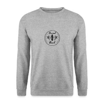 Retro Ormond Beach Florida Beach Surfing Fan - Unisex Sweatshirt - salt & pepper - Front - Alina (178cm) & Michal (187cm)