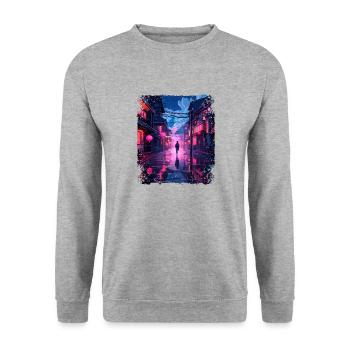 Takayama Village Japon Alpes japonaises Vaporwave - Sweat-shirt Unisexe - gris chiné - Devant - Alina (178cm) & Michal (187cm)