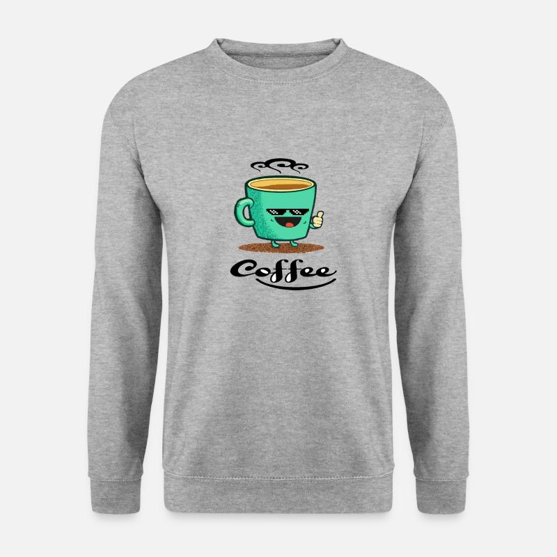 Kaffee - Unisex Pullover - Weißgrau meliert