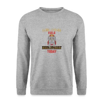 Nach Draußen Zu Gehen, Fühlt Sich Heute Faul An - Unisex Pullover - Weißgrau meliert - Vorne - Alina (178cm) & Michal (187cm)