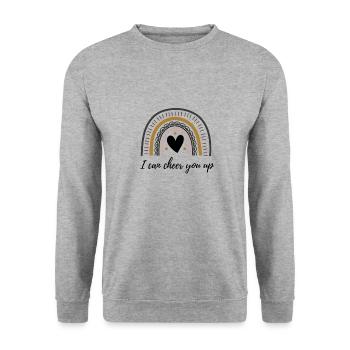 Arc-en-ciel bohème du cœur joyeux pour petits et grands - Sweat-shirt Unisexe - gris chiné - Devant - Alina (178cm) & Michal (187cm)