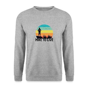 Hike To Live - Unisex Sweatshirt - salt & pepper - Front - Alina (178cm) & Michal (187cm)