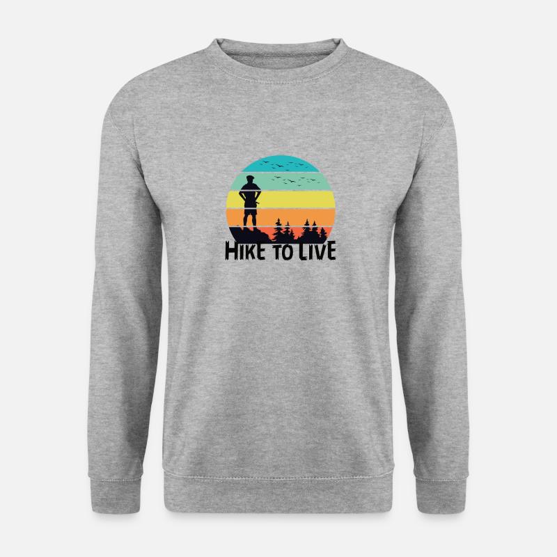 Hike To Live - Unisex Pullover - Weißgrau meliert