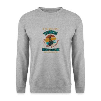 Entraîneurs de tennis, joueurs de tennis, entraînement de tennis - Sweat-shirt Unisexe - gris chiné - Devant - Alina (178cm) & Michal (187cm)