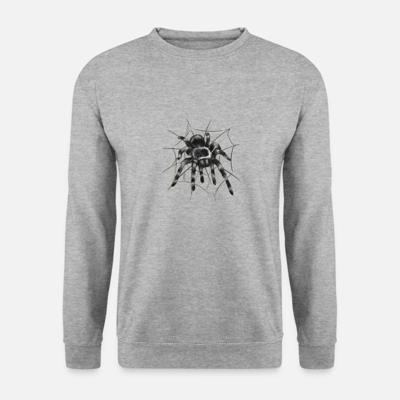 Schwarze Vogelspinne - Unisex Pullover - Weißgrau meliert