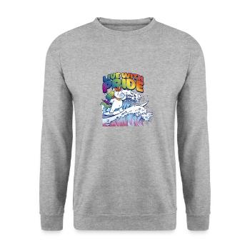 Licorne de fierté - Sweat-shirt Unisexe - gris chiné - Devant - Alina (178cm) & Michal (187cm)
