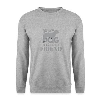 Chien mon meilleur ami - Sweat-shirt Unisexe - gris chiné - Devant - Alina (178cm) & Michal (187cm)