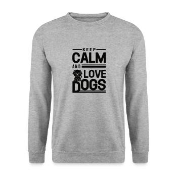 Restez calme et aimez les chiens - Sweat-shirt Unisexe - gris chiné - Devant - Alina (178cm) & Michal (187cm)