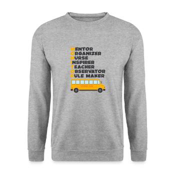 School Bus Monitor Bus Attendant School Transport - Unisex Sweatshirt - salt & pepper - Front - Alina (178cm) & Michal (187cm)