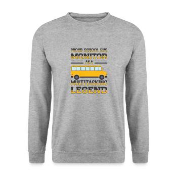 School Bus Monitor Bus Attendant School Transport - Unisex Sweatshirt - salt & pepper - Front - Alina (178cm) & Michal (187cm)