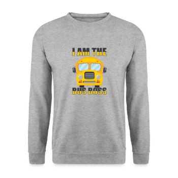 School Bus Monitor Bus Attendant School Transport - Unisex Sweatshirt - salt & pepper - Front - Alina (178cm) & Michal (187cm)