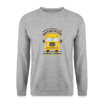 School Bus Monitor Bus Attendant School Transport - Unisex Sweatshirt - salt & pepper - Front - Alina (178cm) & Michal (187cm)