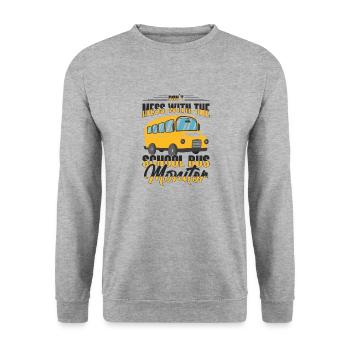 School Bus Monitor Bus Attendant School Transport - Unisex Sweatshirt - salt & pepper - Front - Alina (178cm) & Michal (187cm)