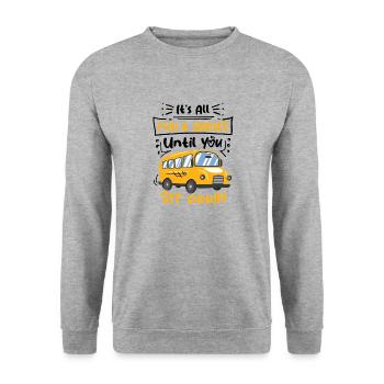 School Bus Monitor Bus Attendant School Transport - Unisex Sweatshirt - salt & pepper - Front - Alina (178cm) & Michal (187cm)