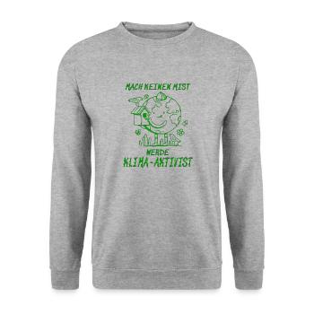 BECOME A CLIMATE ACTIVIST - Unisex Sweatshirt - salt & pepper - Front - Alina (178cm) & Michal (187cm)
