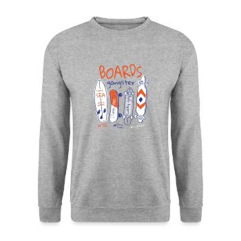 Board gangster slogan - Unisex Sweatshirt - salt & pepper - Front - Alina (178cm) & Michal (187cm)