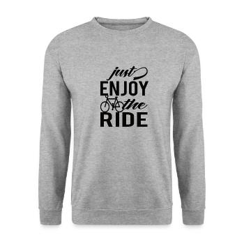 Just Enjoy The Ride Rennrad - Unisex Pullover - Weißgrau meliert - Vorne - Alina (178cm) & Michal (187cm)