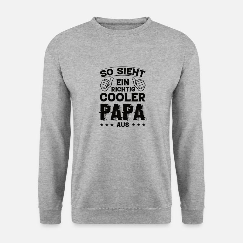 Papa Papa Geburtstag Papa Sprüche Bester Papa - Unisex Pullover - Weißgrau meliert