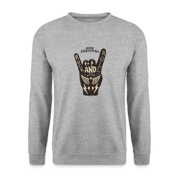 Affiche de fête rock and roll - Sweat-shirt Unisexe - gris chiné - Devant - Alina (178cm) & Michal (187cm)