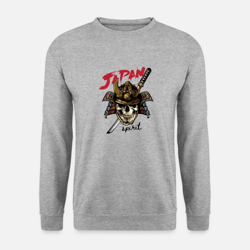skull in samurai helmet - Unisex Sweatshirt - salt & pepper