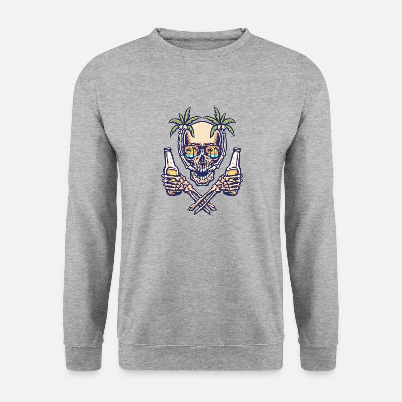 Skull summer beach - Unisex Sweatshirt - salt & pepper