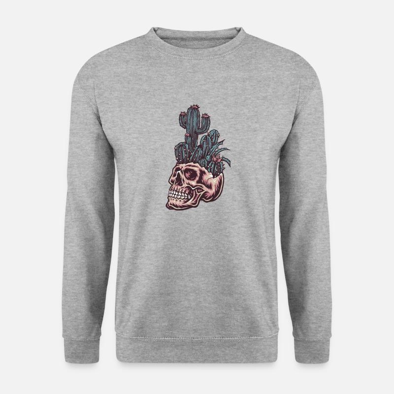 Skull with cactus - Unisex Sweatshirt - salt & pepper