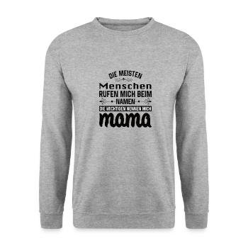 Mama Mutter Muttertag Mutter Geburtstag - Unisex Pullover - Weißgrau meliert - Vorne - Alina (178cm) & Michal (187cm)