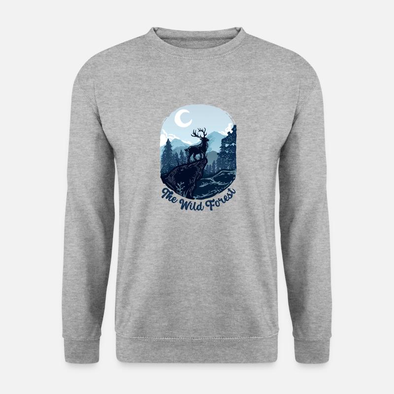 Die Wildwaldebene - Unisex Pullover - Weißgrau meliert