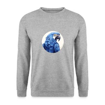 Hyacinth Macaw - Unisex Sweatshirt - salt & pepper - Front - Alina (178cm) & Michal (187cm)